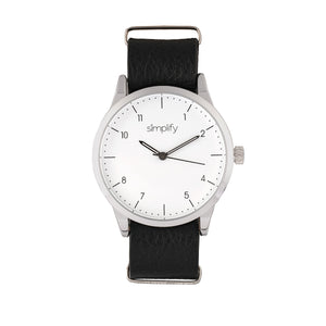 Simplify The 5600 Leather-Band Watch - White/Black - SIM5601