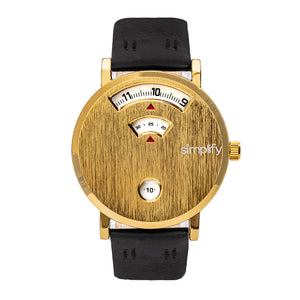 Simplify The 7000 Leather-Band Watch - Gold/Black - SIM7002