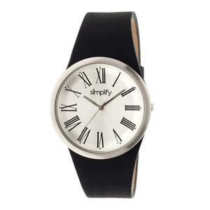 Simplify The 2000 Leather-Band Unisex Watch - Silver - SIM2001