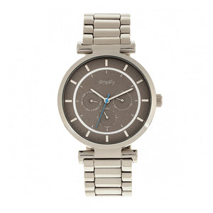 Simplify The 4800 Bracelet Watch w/Day/Date - Silver/Grey - SIM4803
