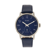 Load image into Gallery viewer, Simplify The 3400 Leather-Band Watch - Silver/Blue - SIM3404
