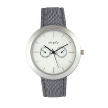 Load image into Gallery viewer, Simplify The 6100 Canvas-Overlaid Strap Watch w/ Day/Date - White/Grey - SIM6103

