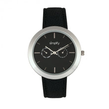 Load image into Gallery viewer, Simplify The 6100 Canvas-Overlaid Strap Watch w/ Day/Date - Black - SIM6101
