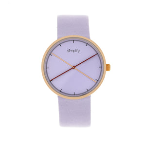 Simplify The 4100 Leather-Band Watch - Rose Gold/Purple - SIM4105