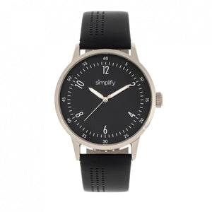 Simplify The 5700 Leather-Band Watch - Black - SIM5702