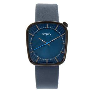 Simplify The 6800 Leather-Band Watch - Black/Navy - SIM6806