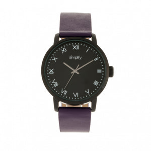 Simplify The 4200 Leather-Band Watch - Purple - SIM4207